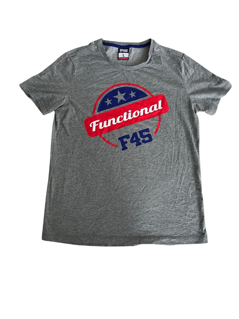 Mens F45 Training Logo Tshirt Gray Size Large